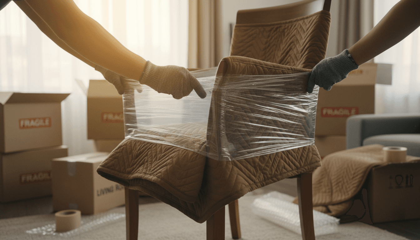 Moving crew loading furniture into truck