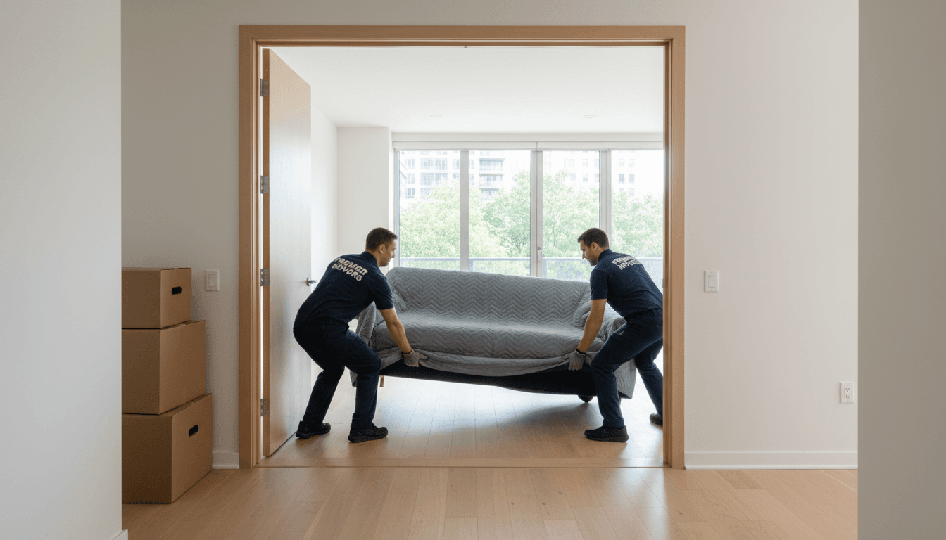 Professional wrapping a piano for safe transport